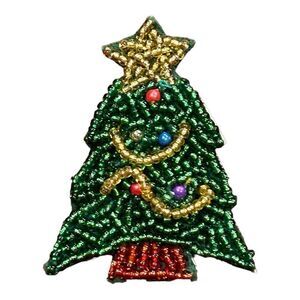 Tree beaded brooch pin back lightweight.